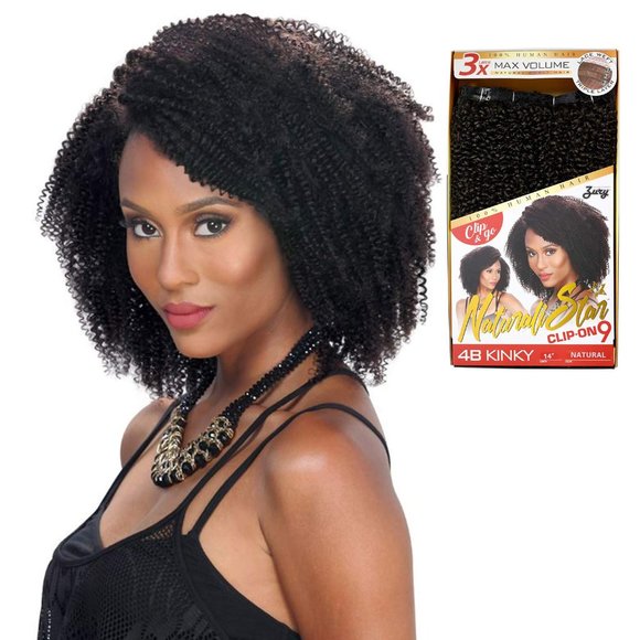 Royal Zuray Human Hair Weave Clip On 9Pcs Kinky 16" Natural - Picture 4 of 4